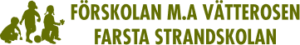 MA Vätterosen och Farsta Strandskolans logotyp i grönt